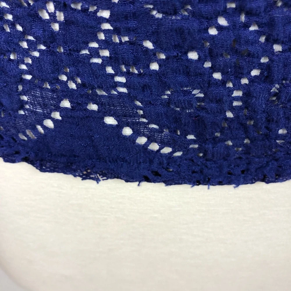 Free People Blue Lace Long Sleeve Top